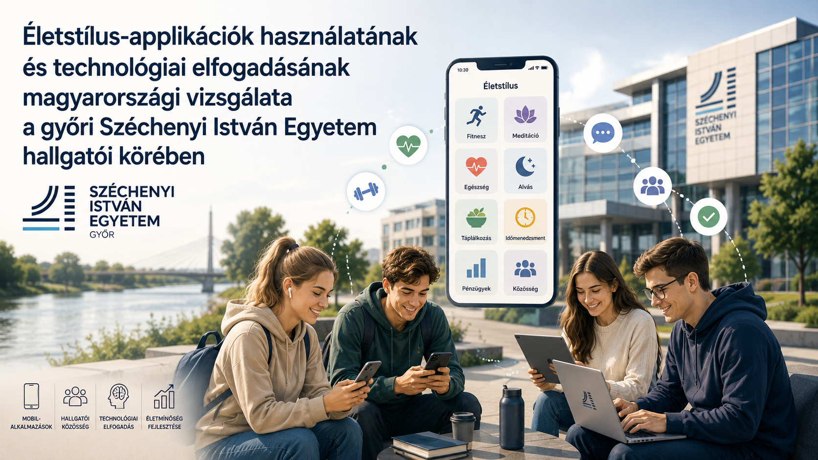 Életstílus-applikációk használatának és technológiai elfogadásának magyarországi vizsgálata a győri Széchenyi István Egyetem hallgatói körében